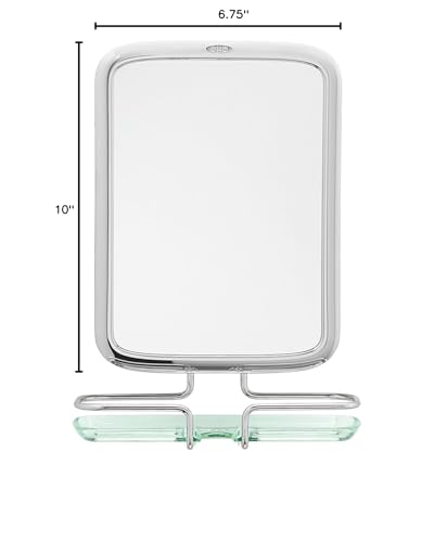 OXO Good Grips Fogless Shower Mirror, Chrome, 6.8" Length x 2.5" Width x 10" Height