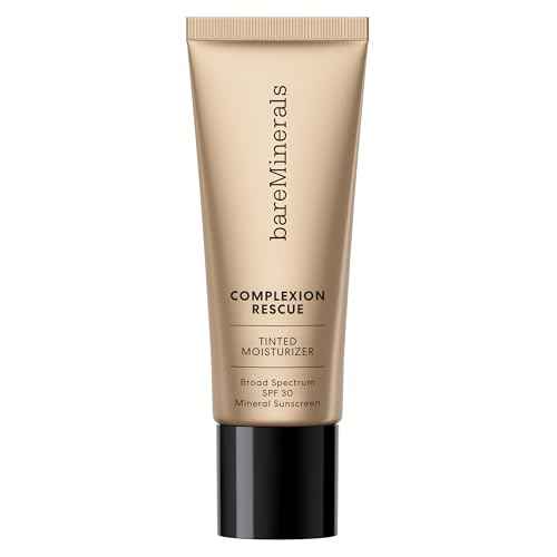 bareMinerals Complexion Rescue Tinted Moisturizer for Face with SPF 30, Hydrating Vegan Tinted Mineral Sunscreen with Hyaluronic Acid, Sheer-to-Light Coverage for Dewy, Healthy-Looking Skin