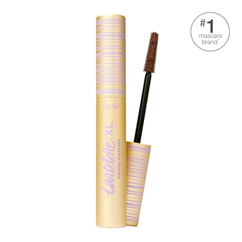 tarte tartelette XL tubing mascara – Lash Extensions in a Tube with Peptide, Extra-Bold Buildable Length & Volume, Smudge-Proof Longwear, Easy-to-Remove, Vegan & Cruelty-Free, full size, brown