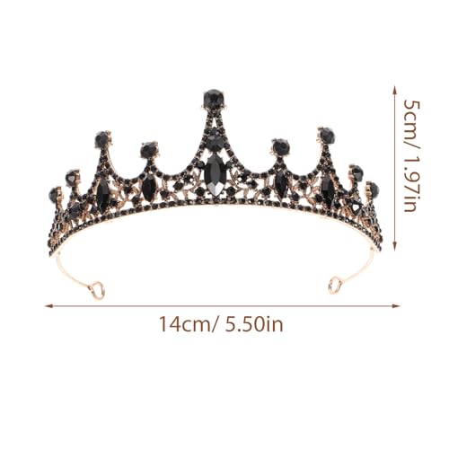 Beaupretty Flower Crown Bridal Hair Accessories Black Tiaras for Women Bridal Crown Headband Black Crystal Wedding Party Decorative Flower Crown Bridal Hair Accessories