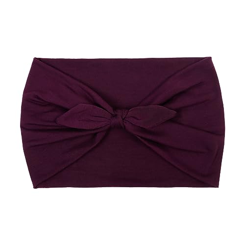 Huachi 6 Packs Bow Headbands for Women 7’’ Extra Wide Bright Pink Head Bands for Women’s Hair Non Slip Headwraps Workout Turban Hair Accessories