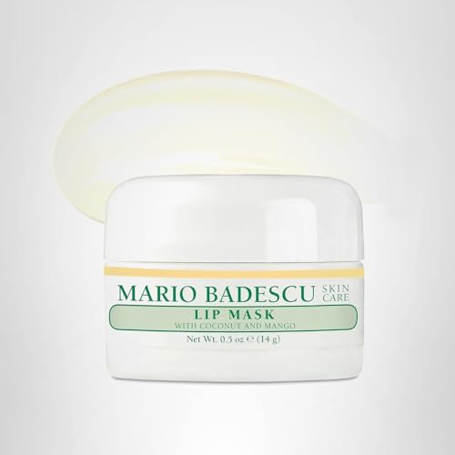 Mario Badescu Lip Mask with Acai and Vanilla for All Skin Types, Overnight Lip Treatment Enriched With Skin Softening Coconut Oil and Hydrating Shea Butter, 0.5 Ounces