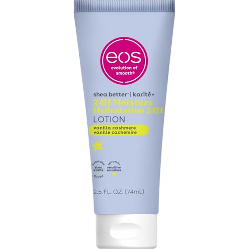 eos 24H Moisture Travel Body Lotion- Fresh & Cozy, Travel Size Essential, Toiletries, Mini Body Lotion, 2.5 fl oz
