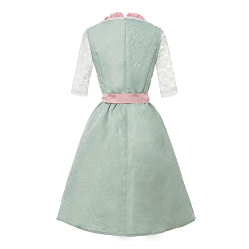 CR ROLECOS Oktoberfest Costume Women Bavarian Dirndl Dresses 3 Piece German Beer Carnival Fraulein Dress Green XL