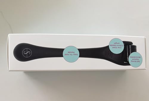 Sdara Black Derma Roller Microneedling Roller Face - Includes Free Storage Case