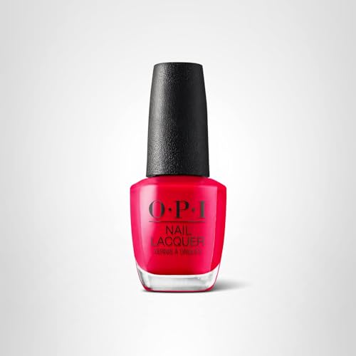 OPI Nail Lacquer Dutch Tulips | Opaque Bright Red Crème Chip Resistant Nail Polish | Fast Drying, Streak Free