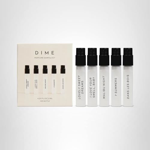 DIME Beauty Perfume Sampler, Hypoallergenic, Clean Perfumes, Eau de Toilette For Women (Set of 5, 2 ml)