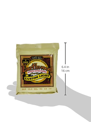 Ernie Ball Earthwood Custom Medium 80/20 Bronze Acoustic Guitar Strings, 12.5-56 Gauge (P02005) (Pack of 2)