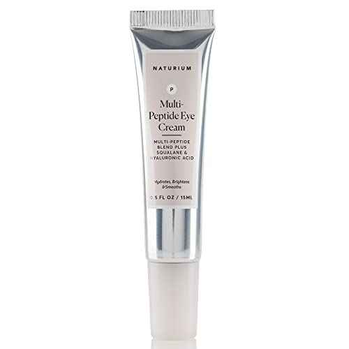 Naturium Multi-Peptide Eye Cream, Smoothing & Anti-Aging Skincare, with Squalene & Hyaluronic Acid, 0.5 oz