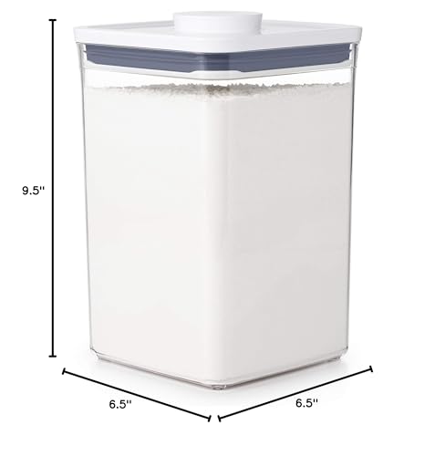 OXO Good Grips POP Container - Airtight Food Storage - Small Square Tall 2.3 Qt Ideal for spaghetti, linguini and lasagna