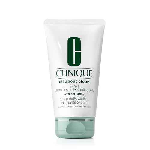 Clinique All About Clean 2-in-1 Cleansing + Exfoliating Jelly, Face Wash & Exfoliator With Salicylic Acid For All Skin Types, 5 Fl Oz