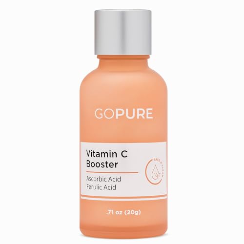 goPure Vitamin C Booster - Stable Vitamin C Powder for Glowing Skin, Face Antioxidant with Ferulic Acid and Ascorbic Acid, Active Skin Repair for a Brighter-Looking Complexion, Cruelty-Free - .71 oz