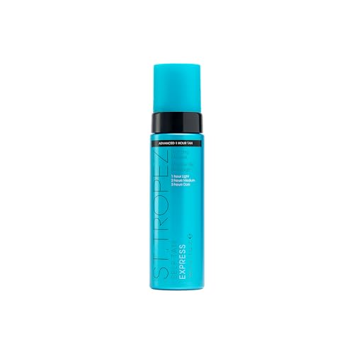 St.Tropez Express Mousse 6.7 Fl Oz with Applicator Mitt | Fast Acting Tan, Develops in 1-3 Hours | Double Sided Luxe Mitt for Streak-Free Tan | Vegan & Cruelty Free