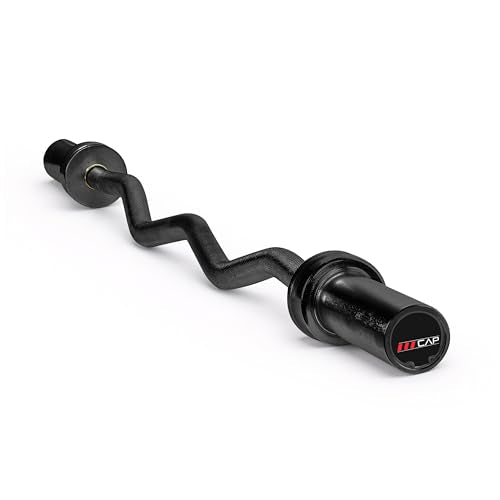 CAP Barbell 47-Inch Olympic EZ Curl Bar for 2-Inch Weight Plates | Multiple Options
