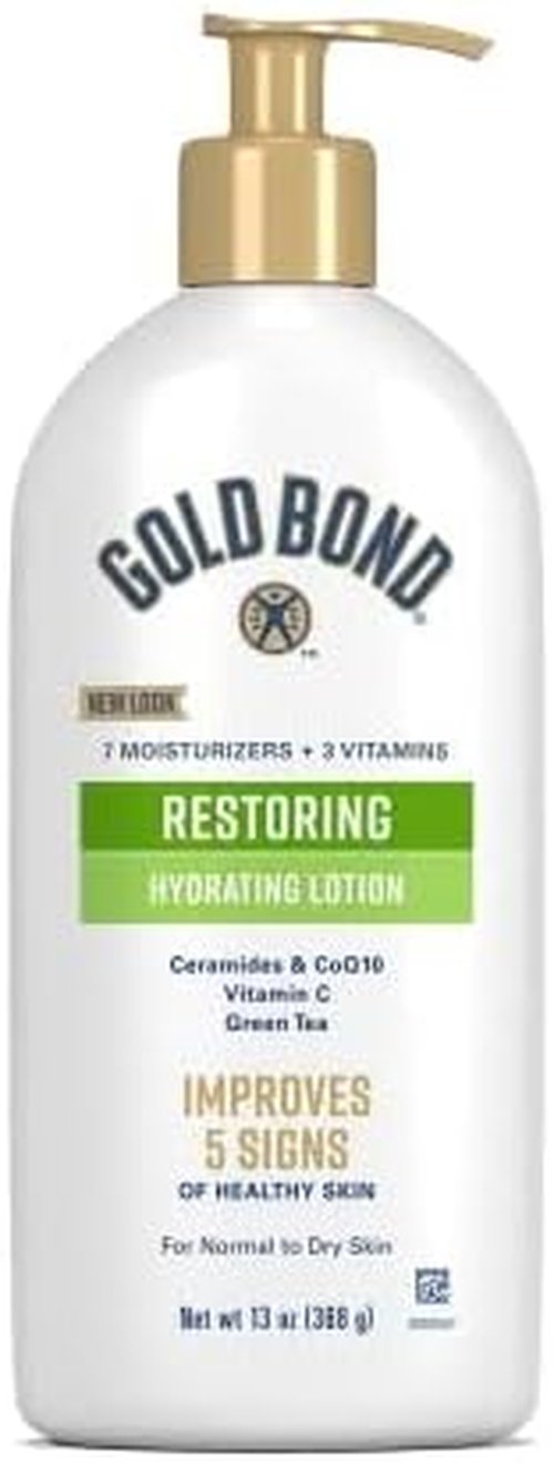 Gold Bond Restoring Hydrating Lotion - 13 Oz. With Ceramides, CoQ10, Green Tea & Vitamin C