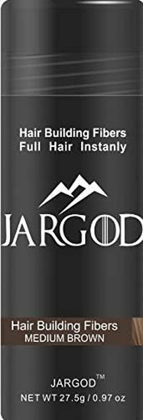 JARGOD Hair Fibers for Instant Volume and Thicker Fuller Hair Hair Building Fiber for thinning Hair & Bald Spots - Hair Powder for Women & Men (Black, 0.97 ounce) (Medium Brown)