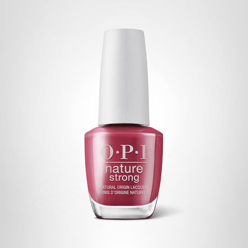 OPI Nature Strong Give a Garnet | Opaque Dark Red Crème Natural Origin Nail Polish | Plant Based, Vegan, Cruelty Free