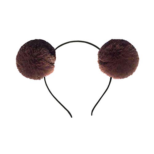 Pom Pom Headband Animal Style Cute fluffy Hairband for Girls Boys Costume (C)