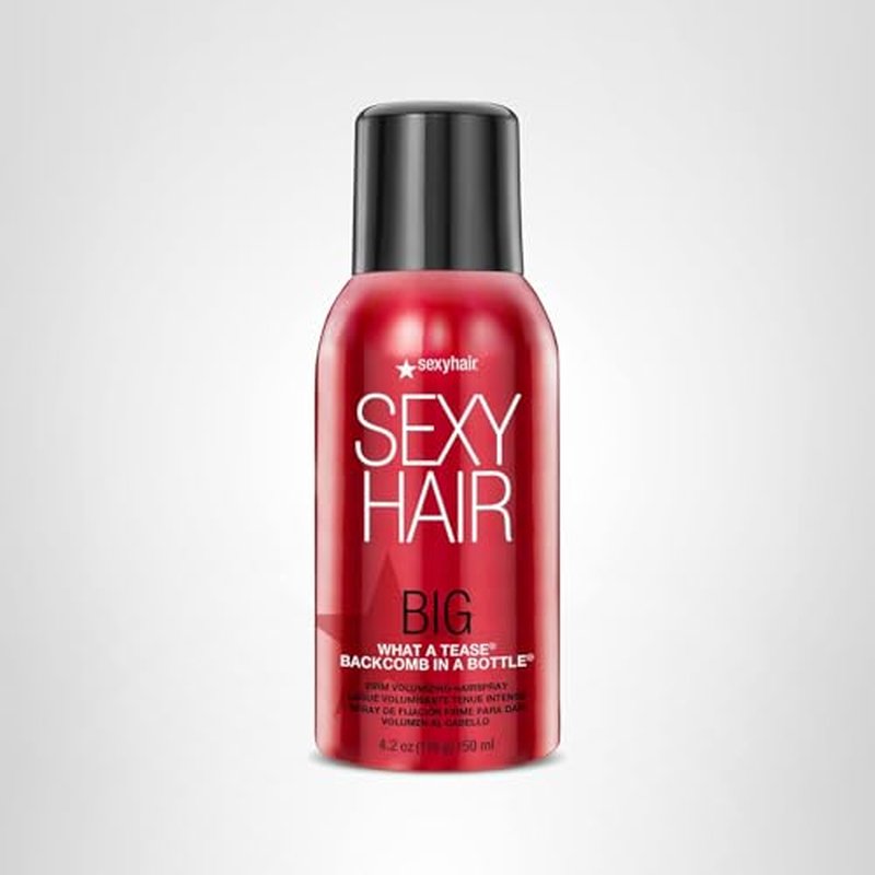 SexyHair Big What A Tease Backcomb in a Bottle Firm Volumizing Hairspray| Up to 72 Hour Humidity Resistance | All Hair Types, 4.2 Fl Oz (Pack of 1)