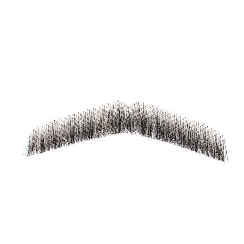 Parceria Fake Beard, Theatrical Grade Lace Backing Fake Mustache, Soft Human Hair Hand Knotted Men Adults Realistic Beard Costume for Holiday, Theater, Drama, Costume Parties and more (Black)