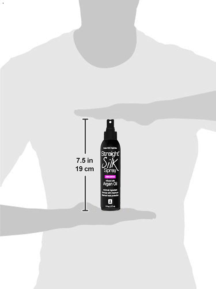 Skiennix Straight Silk Spray - Moroccan Argan Oil Thermal Protector | Alcohol-Free Heat Protectant up to 450°F | 6oz