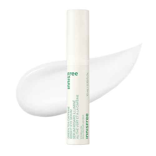 Innisfree Green Tea Caffeine Depuffing Eye Serum with Niacinamide, Cooling Korean Eye Roll-On for Hydration and Brightening