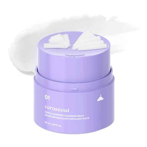 caraseoul Gentle Grinding Cleansing Balm Makeup Remover with BHA Salicylic Acid & Bakuchiol, Vegan, Non-Greasy Texture, Cleansing Oil Travel Size, Korean Skin Care, For All Skin Type (50ml/1.69 fl.oz)