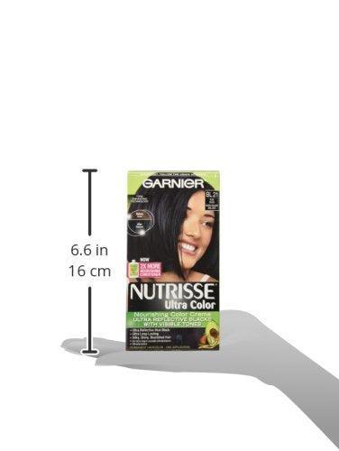 Garnier Hair Color Nutrisse Ultra Color Nourishing Creme, BL21 Reflective Blue Black (Blackberry Mojito) Permanent Hair Dye, 1 Count (Packaging May Vary)