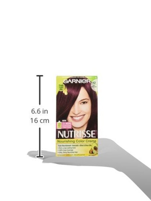 Garnier Nutrisse Ultra Crème Hair Color, Permanent Hair Dye with 100% Gray Coverage, Vegan & Cruelty-Free, 42 Deep Burgundy (Black Cherry), 2 Count