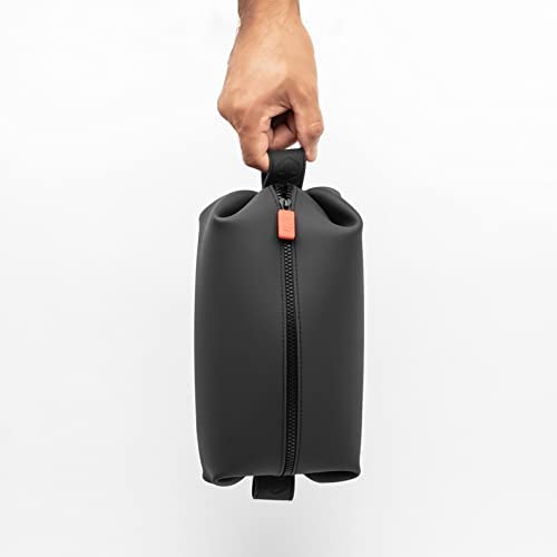 TOOLETRIES Koby Dopp Kit - Silicone Toiletry Organizer | Heavy-Duty, Leak-Resistant Travel Bag - 9" x 4.5" x 4.5" - Charcoal