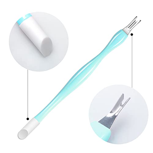 Allstarry 30 Pieces Nail Cuticle Trimmer Remover Rubber Nail Cleaner Double Head Dead Skin Cuticle Knife Removal Fork Plastic Handle Cuticle Pusher Nail art Tools for Girls Women and Men - Black