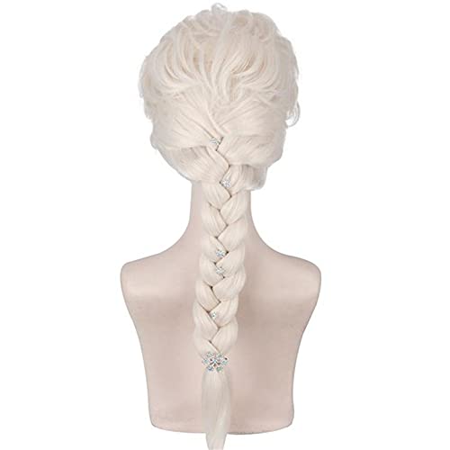 Women's Long Blonde Braided Elsa Wig Halloween Cosplay Wig Costume Party (For Adults)