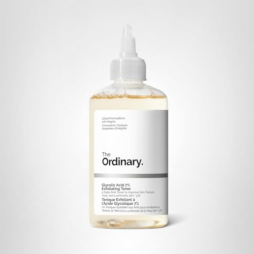 The Ordinary Glycolic Acid 7% Exfoliating Toner, Brightening and Smoothing Daily Toner for More Even-Looking Skin Tone, 8.1 Fl Oz