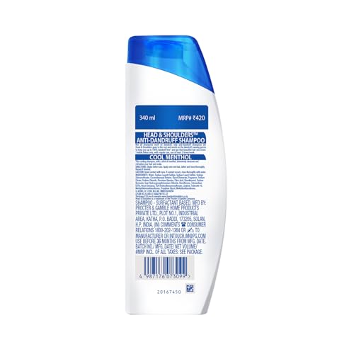 Head & Shoulders Anti Dandruff Cool Menthol Shampoo, 340ml