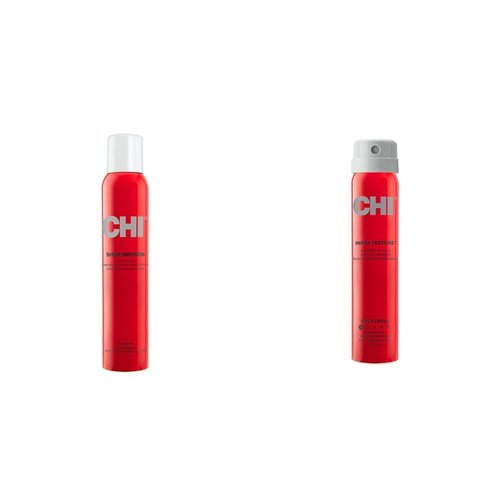 CHI Shine Infusion Hair Shine Spray - Dual Texture Hair Care Bundle | 5.3 Oz & 2.6 Oz