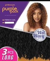 Outre Human Hair Purple Pack 3PCS WET and WAVY STYLE FRENCH CURL (DR425)