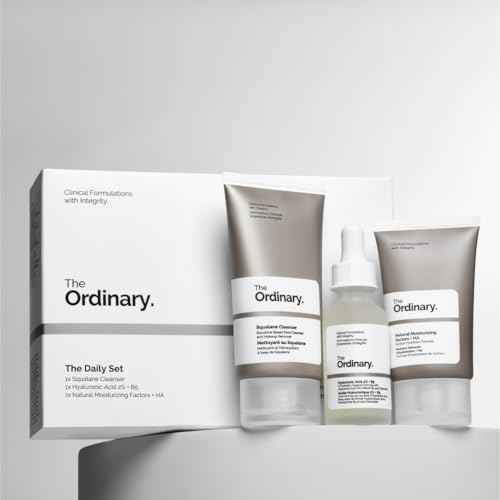 The Ordinary The Daily Set, Daily Skincare Routine with Squalane Cleanser, Hyaluronic Acid 2% + B5, and Natural Moisturizing Factors + HA | Skin Care Set