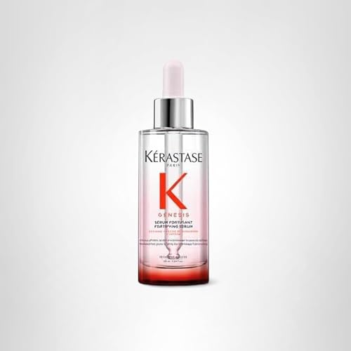 Kerastase Genesis Hair Serum - Prevents Hair Fall from Brushing, Strengthens Weak Hair, Enriched with Ginger & Caffeine, 97% Less Breakage, 3.04 Fl Oz