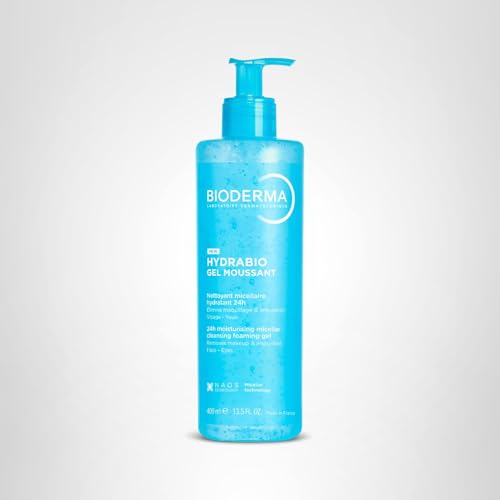Bioderma - Hydrabio - Foaming Gel - 3-in-1 Cleansing, Makeup Removing and Hydrating - Face Cleanser for Dehydrated Skin, 13.5 Fl.Oz