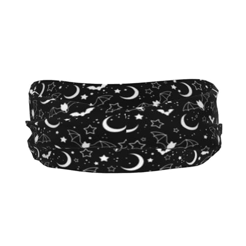 Gothic Goth Bat Headbands Stars Moon Sweatband Fashion Summer Hair Bands for Tennis,Basketball,Running,Gym,Working Out