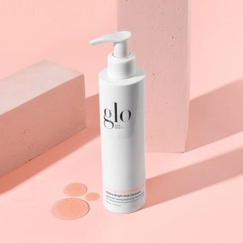 Glo Skin Beauty Hydra-Bright AHA Cleanser - Hydrating Exfoliating Face Wash with Lactic Acid | 6.7 Oz for All Skin Types