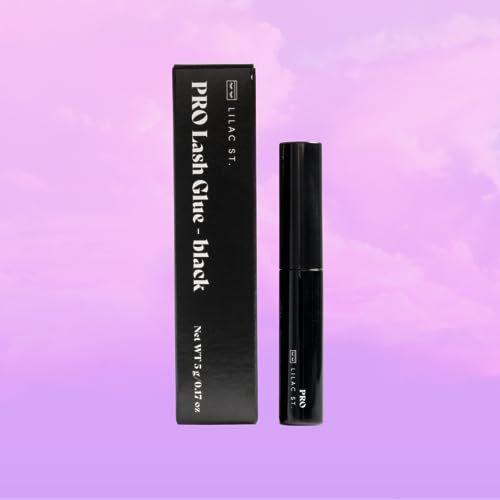 Lilac St - PRO Lash Glue (Black) - Lash Cluster Glue - Quick Dry Formula - Mini Mascara Wand Applicator - Strong & Flexible Hold - Waterproof - Sensitive Eyes Safe - Cruelty Free, Vegan, Women Founded