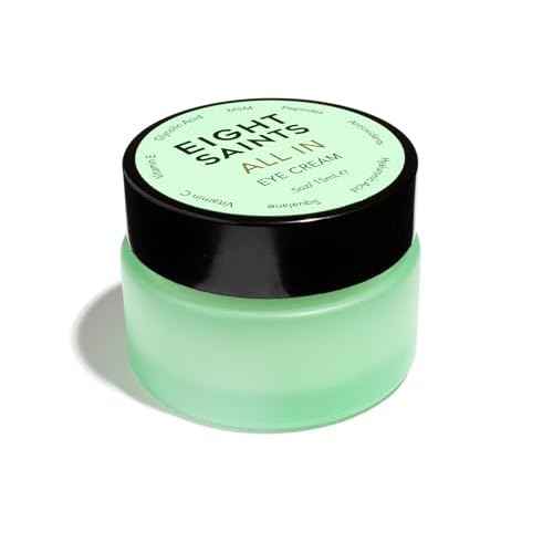 Eight Saints Skin Care All In Eye Cream, Natural and Organic Anti Aging Under Eye Cream to Reduce Puffiness, Wrinkles, and Under Eye Bags, Dark Circles Under Eye Treatment, 0.5 Ounces