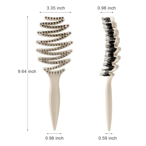 Lynnieëlle Boar and Nylon Bristle Hair Brush for Fine Hair - Ultimate Smoothing Vented Detangler Wet Brush for Women, A Great Gift, Aqua