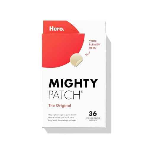 Mighty Patch¢â Original patch from Hero Cosmetics ? The #1 Hydrocolloid Acne Pimple Patch for Shrinking Zits and Whiteheads in 1 use; Nighttime Spot Stickers for Face and Skin (36 Count)
