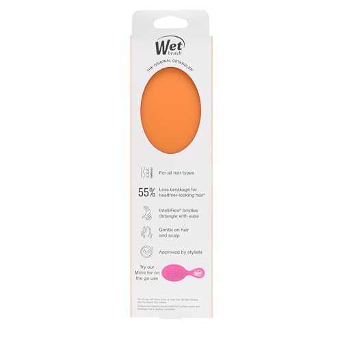Wet Brush Original Detangler, Orange Crush (Summer Quencher), Ultra-Soft IntelliFlex Bristles Glide Through Tangles, Detangling Hair Brush (Wet & Dry), Women & Men, Limited Edition