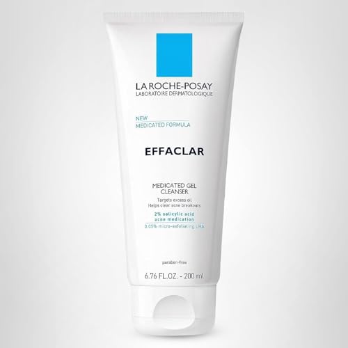 La Roche-Posay Effaclar Medicated Gel Cleanser, 2% Salicylic Acid Cleanser + LHA + Glycerin, Foaming Acne Face Wash, Helps Clear & Prevent Acne Breakouts, Oil Free, Targets Excess Oil