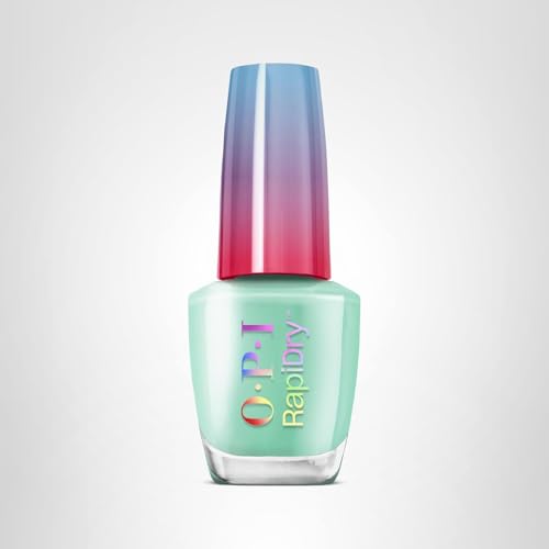 OPI RapiDry No Further Delays | Opaque Bright Seafoam Crème Quick Dry Nail Polish | Vegan, Smudge Proof, Fast Drying
