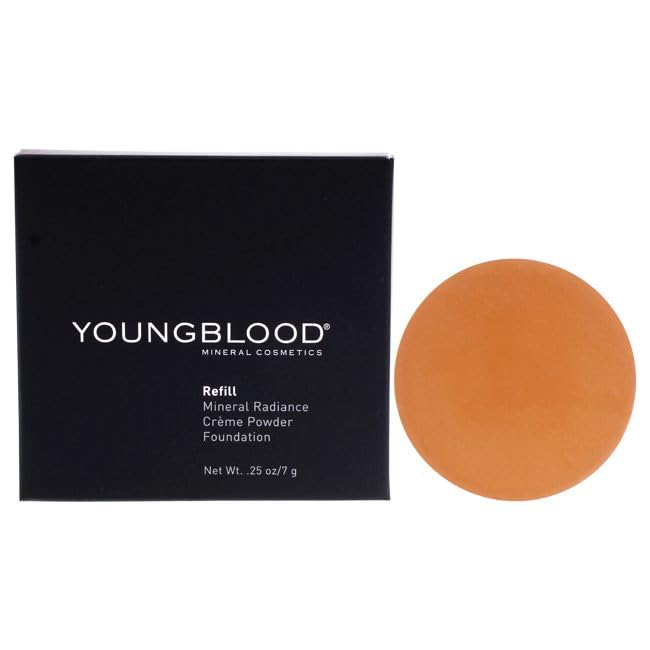 Youngblood Mineral Radiance Creme Powder Foundation - Toffee Shade | 0.25 oz for Flawless Skin