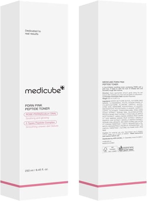medicube PDRN Toner Rose PDRN Peptide Toner | Lightweight & Watery Type for Skin Boosting, Soothing and Calming, Uneven Skin Tone | with Rose, Peptide, Niacinamide | Korean Skincare, 8.45 fl.oz